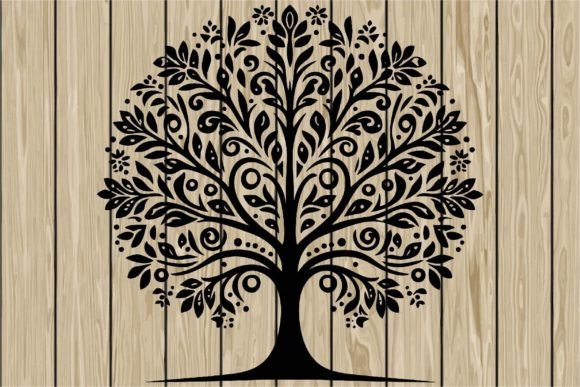 Download Floral Tree Stencil Silhouette SVG - Floral tree Collection