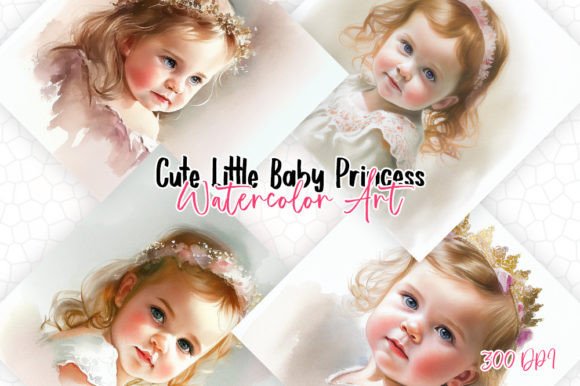 Download Cute Baby Princess Watercolor Art - Baby princess Collection